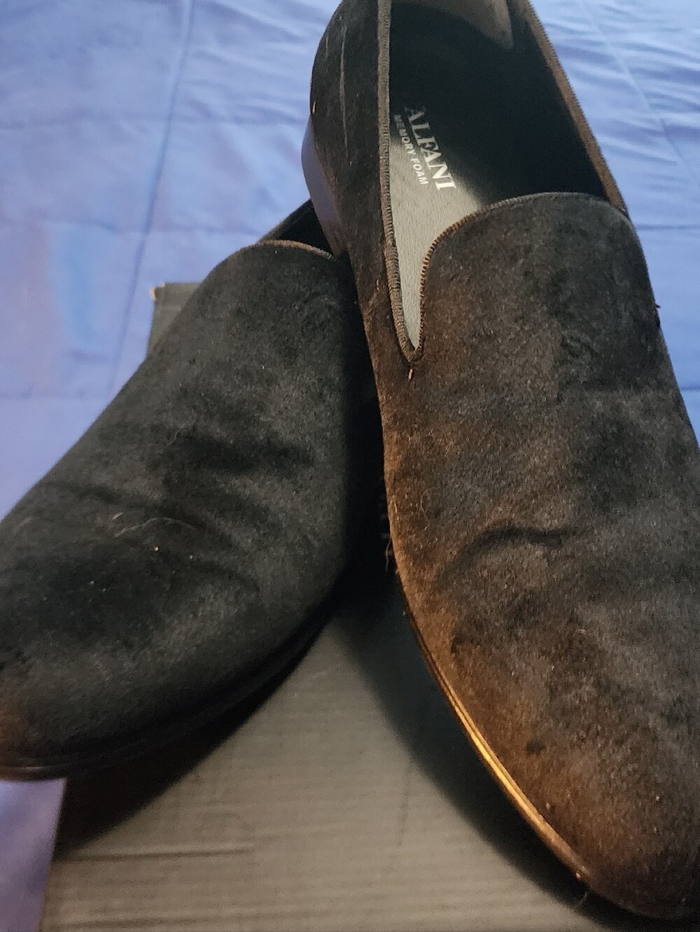 Alfani Men’s Black Suede Slip-On Loafers — Classic Slip-Ons